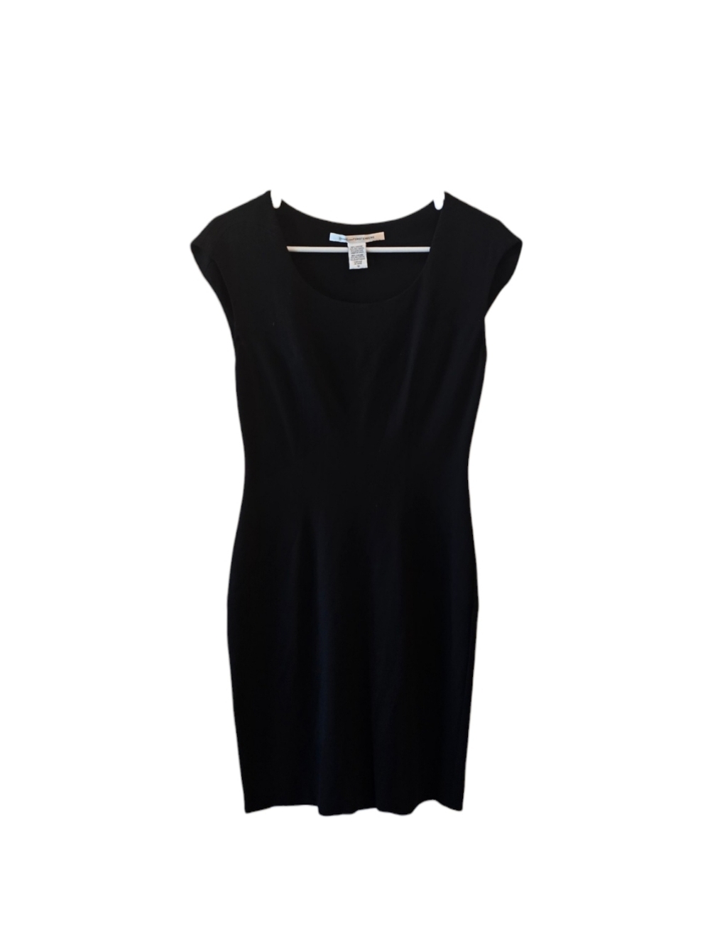 💜 DVF Diane Von Furstenberg Manette Black Cap Sleeve Midi Dress 10